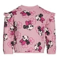 thumbnail image 5 of Disney Clothes Baby Girls 2-Piece Fleece Outfit – Minnie Mouse Long Sleeve Ruffle Top and Matching Pants Set (12M–24M), 5 of 8