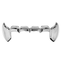 Vampire Fangs Half Grillz Silver Tone Slim Bottom Lower Fang Canine Teeth Grills