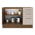 thumbnail image 3 of Mueble de Cocina Para Tarja 2 Puertas y 3 Cajones Marrón/Crema Agata Madesa, 3 of 5
