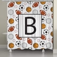 thumbnail image 3 of Laural Home  Sports Monogram Shower Curtain Multi, 3 of 5