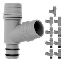 Raindrops 10 Pcs Y-Shaped Sink Drain Connector Vacuum Tube Hose Replacement Pipes Light Grey for Kitchen Bathroom