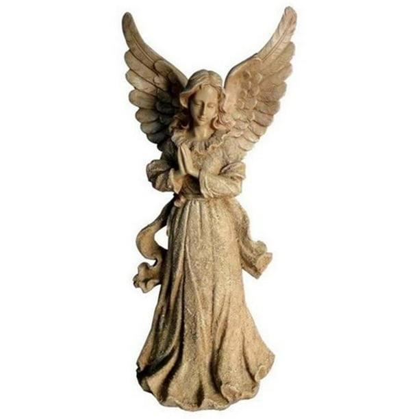 HiLine Gift 77876WS Angel Stand with Wings Up Statue, Sand Walmart