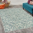 thumbnail image 2 of Greek Decorative Rug, Tile Mosaic Design Pattern in Antique Meander and Camo Design Effect Artwork Print, Quality Carpet for Bedroom Dorm and Living Room, 6 Sizes, Teal White, by Ambesonne, 2 of 4