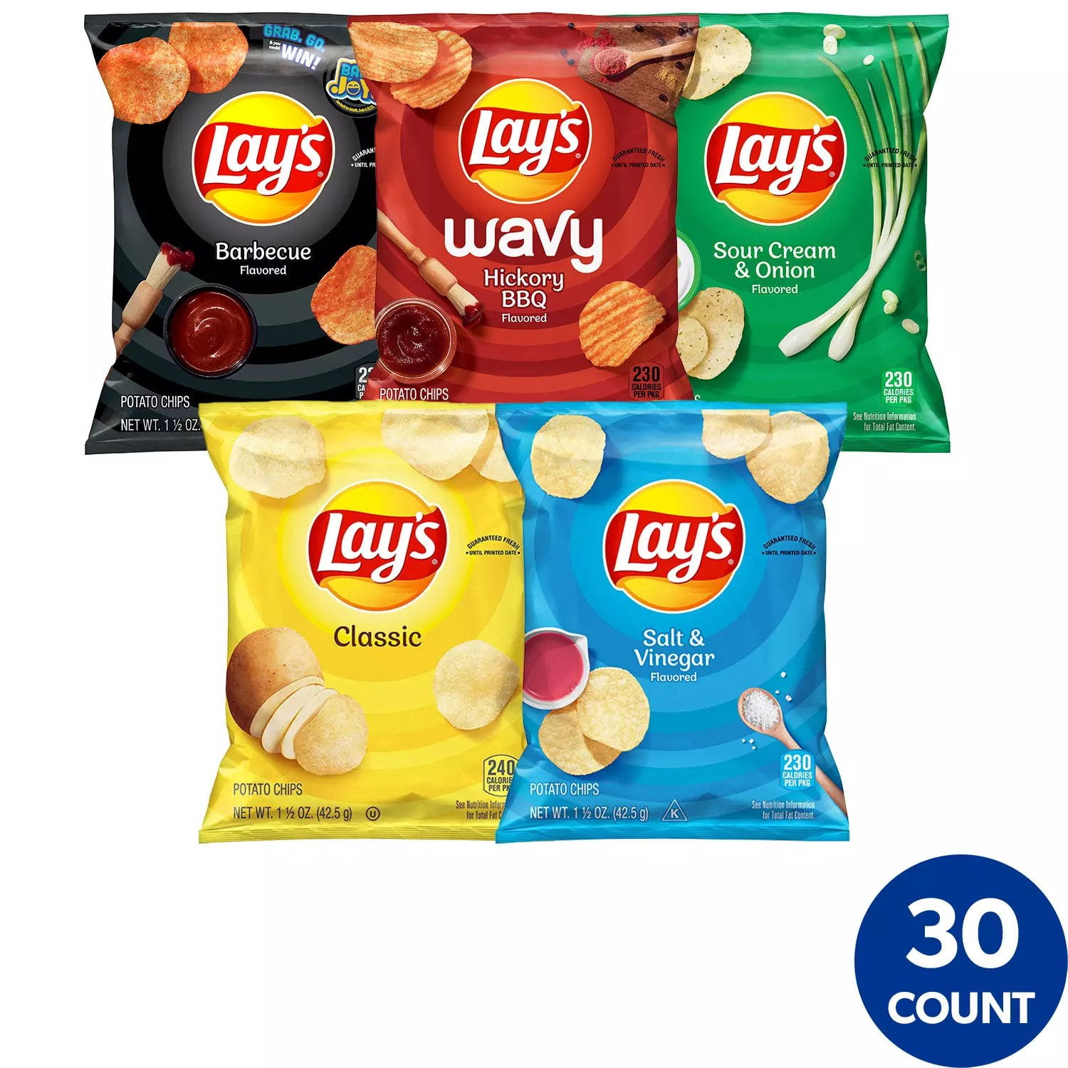 Ret radikal fisk og skaldyr Lays, Mix Snack Chips Variety Pack, Assorted Flavor 30 Ct. - Walmart.com