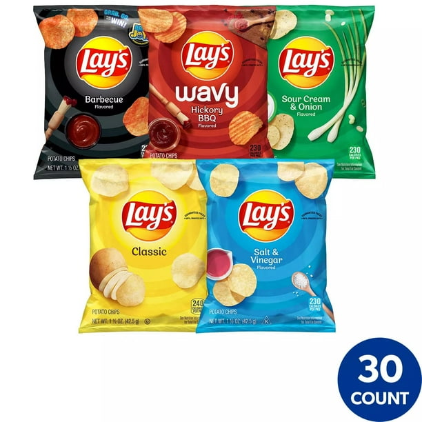 Lays, Mix Snack Chips Variety Pack, Assorted Flavor 30 Ct. Walmart