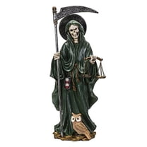 Pacific Giftware Santa Muerte Green Gown with Scale Figurine Death, 10 Inch