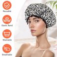 thumbnail image 4 of Un gorro de baño con estampado de leopardo negro, imprescindible para la ducha, atrevido y elegante, 4 of 7