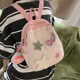 thumbnail image 5 of Mochila MBTI rosa plisada para mujer, de nailon, informal, con diseño de estrellas y parches, a la moda, estilo Harajuku, bonita mochila Kawaii para mujer, 5 of 5