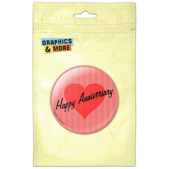 Happy Anniversary Heart Love Wedding Pinback Button Pin Badge