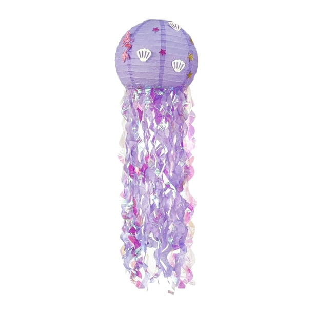 Linternas de papel de medusas para fiesta de sirena bajo el mar, 1 pieza, medusas para fiesta de sirena Morado claro