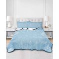 thumbnail image 3 of Blue Leaves Twin Size Down Alternative Comforter, Lightweight Comforter Quilt Bedding Set with Pillow Shams Summer Botanical Pastoral All Seasons Bed Comforter Duvet Insert 68"x86", 3 of 7