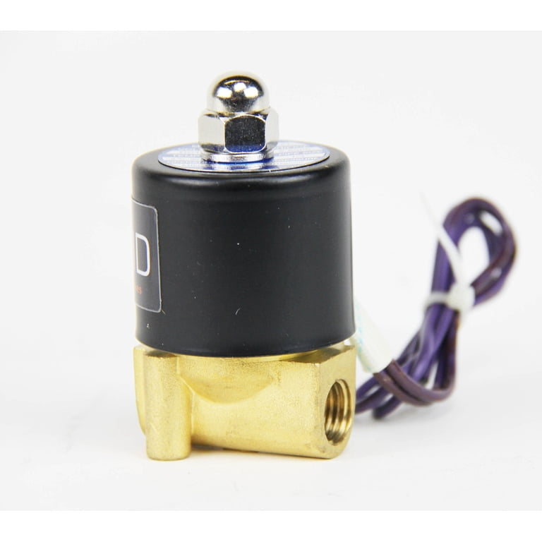 U.S. Solid 3/4" Brass Solenoid Valve 12V DC, Normally Closed, VITON Seal For Air, Oil, Fuel, Non-Potable Water