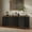 Black+Gold + MDF, variant on ChenyueFurn 63" Buffet Sideboard, Fluted Panel, Faux Marble Top, Gold Trim Storage Cabinet for Home,Brown