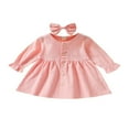 thumbnail image 1 of Robe à Manches Longues pour Bébé Fille, Robe de Princesse pour Fête avec Bandeau, Tenue, 1 of 6