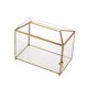 thumbnail image 2 of Caja de regalo de vidrio con ranura y cerradura para tarjetas de felicitación, multifuncional, transparente, dorada, para cumpleaños, 2 of 7
