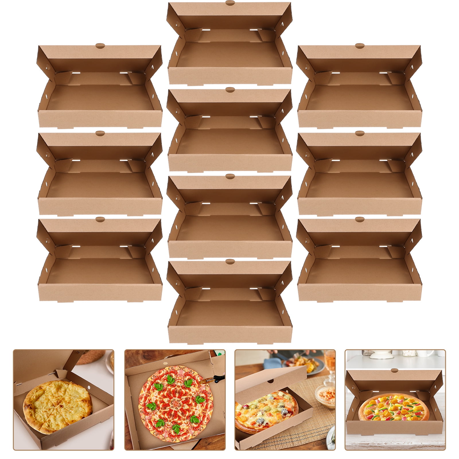 10pcs Corrugated Paper Pizza Box Empty Corrugated Paper Pizza Case