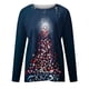 thumbnail image 4 of Camisas casuales de manga larga para mujer, suéter, túnica suelta, blusa con cuello redondo y estampado de árbol de Navidad Fridja fhghd1813, 4 of 4