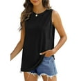 thumbnail image 5 of UVN Tank Tops for Women Summer Sleeveless Eyelet Blouse Casual Crew Neck Basic Tees, 5 of 9