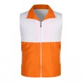 thumbnail image 2 of Womens Tank Tops- Women's Lightweight Fishing Vest, Color Block Casual Zip Up Utility Sleeveless Travel Hiking Golf Jackets with Pockets Orange XXXXL, 2 of 5