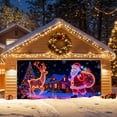 thumbnail image 5 of TIELUTT Housse de Porte de Garage Style Néon Festive pour les Fêtes pour Usage Extérieur Intérieur Tissu Polyester Résistant aux Intempéries avec Surpiqûres Renforcées Guirlande Bannière Décoration de Gâteau Bannière pour la Maison Bannière en Lin Support le Drapeau Fla, 5 of 5