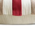 thumbnail image 2 of The HomeCentric Decorative Red Pack of 2, 24x24 inch (60x60 cm) Throw Pillows, Velvet & Linen Patchwork Throw Pillows For Couch, Striped Pattern Modern Style Easter - Velvet Band Red, 2 of 5