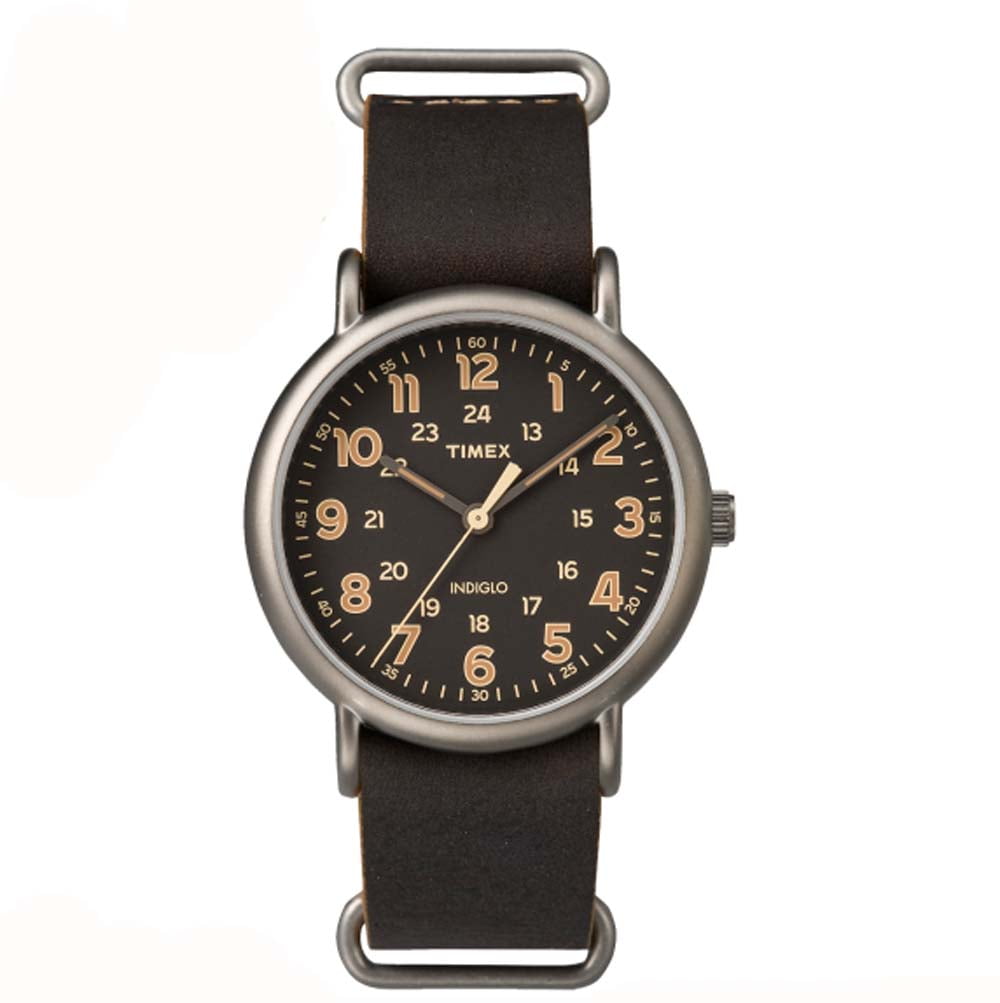 Timex Weekender Oversized 40mm Brown Leather Quartz Analog Watch by Timex