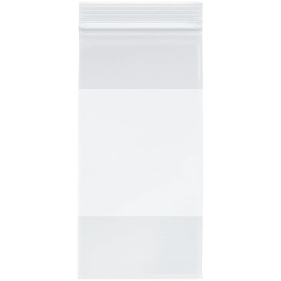 Plymor 4" x 8" (Pack of 200), 2 Mil with White-Block Zipper Reclosable Plastic Bags