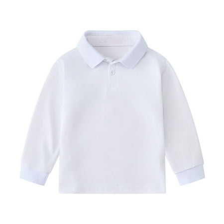 

Toddler Boys Polo Shirt Solid Color Long Sleeve T Shirt Kids Unisex Undershirt Polos