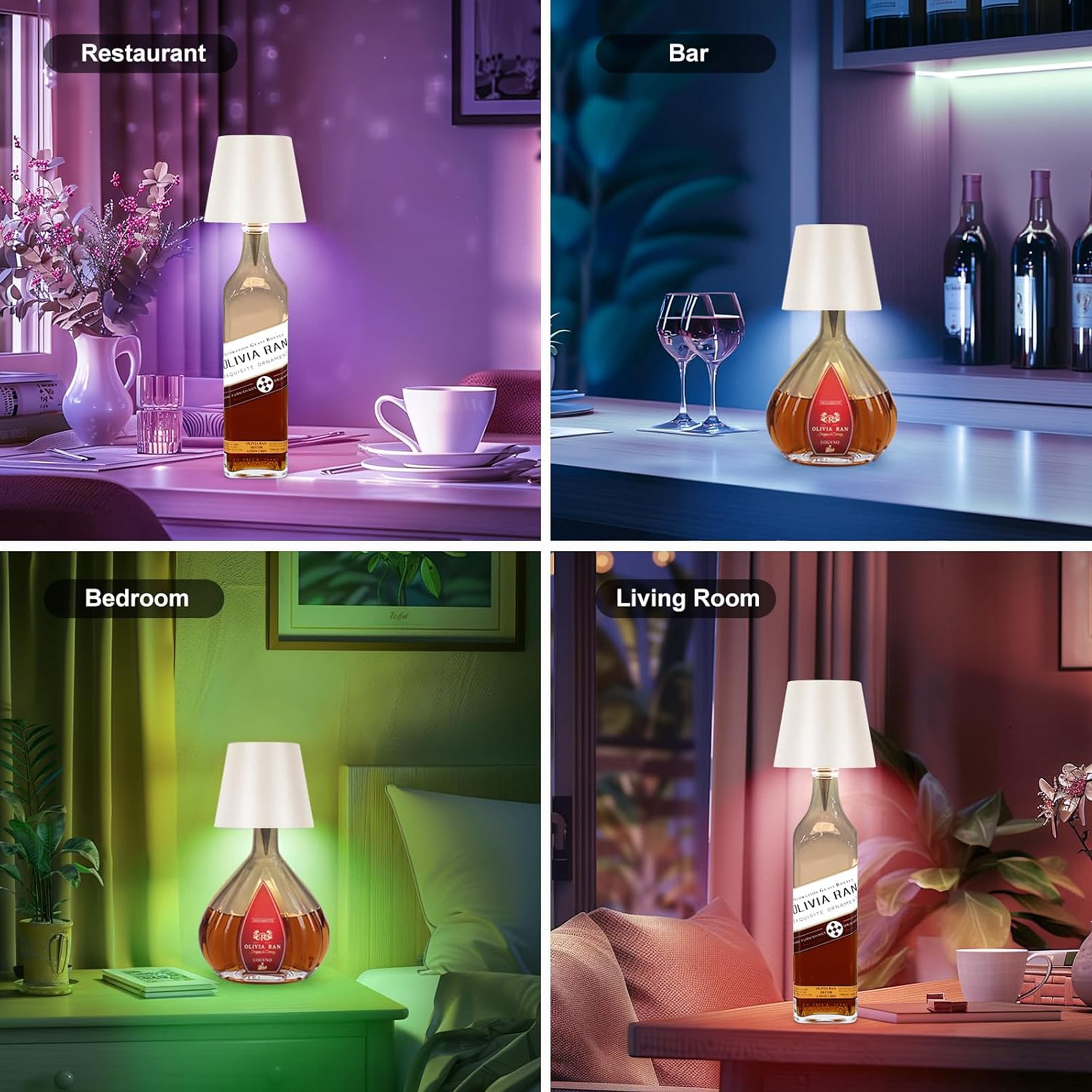 Universal 5.11 Inch Dimmable Matte Grey Table Lamps with Etched Glass White Shades (4 Count)