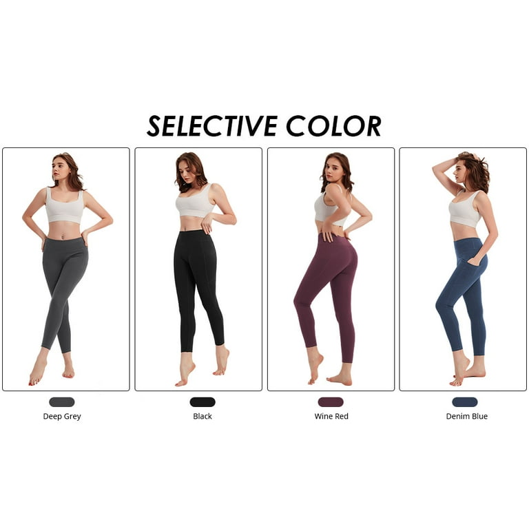 Yoga legging for Women Buttery Soft High Waist Stretch Tummy Control  Running Tights with Side Pockets 