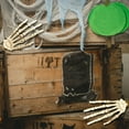 thumbnail image 4 of Haliyee ‌Realistic Halloween Skeleton Hands Decor - 6.1" Scary Plastic Claws for Haunted House,Party,Cosplay - Left & Right Hand Props with Hanging Hole (Pair), 4 of 7