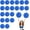 Mixed Blue, variant on 20 PCS Cheerleading Poms, 13.8inch Sports Dance for Sports Team Spirit Cheering with Finger Rings