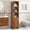 1-walnut, variant on Narrow Tall Bathroom Storage Cabinet with Arched Door, Slim Tall Cabinet with 5-Tier Adjustable Shelves, Walnut