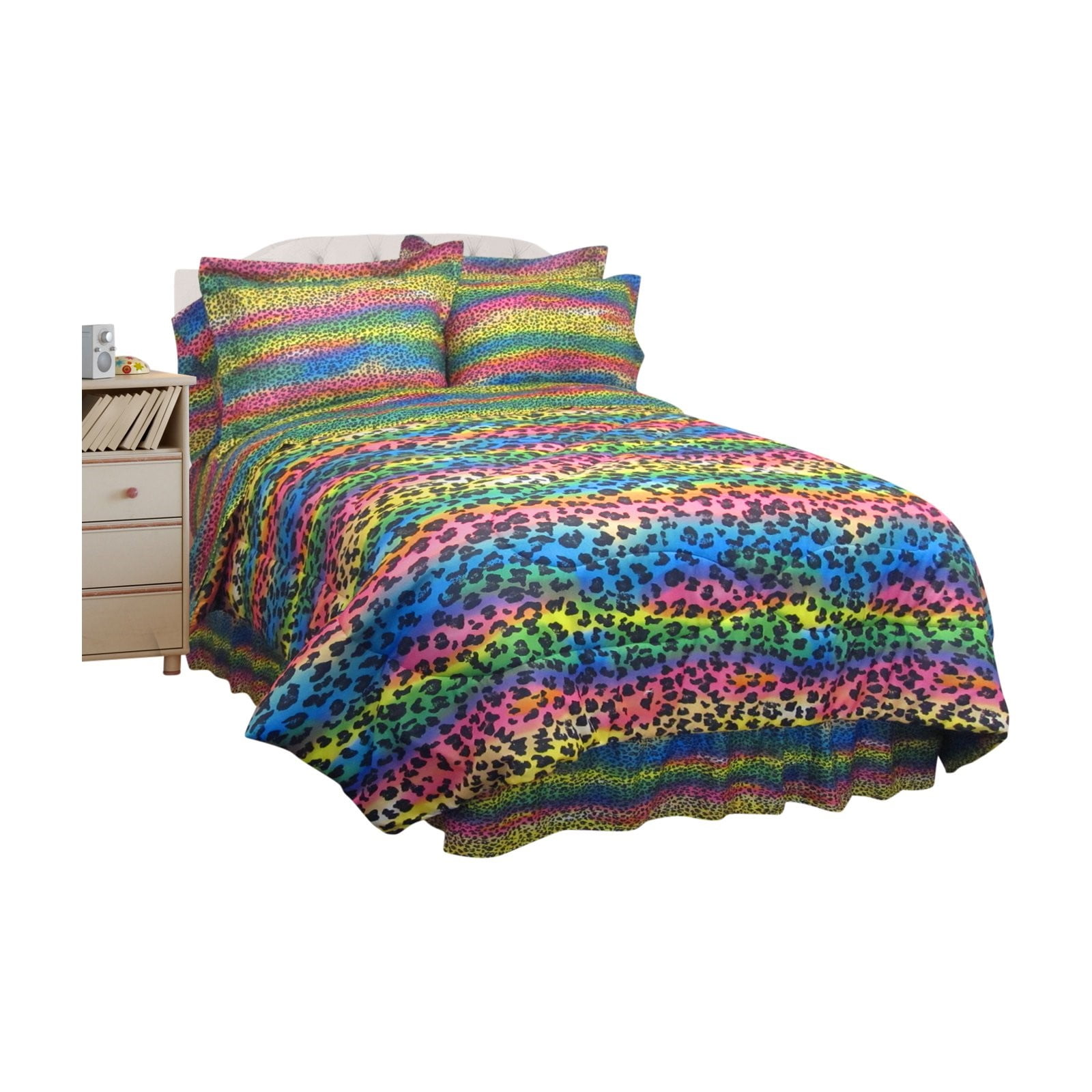 Veratex Street Revival Rainbow Leopard Comforter Set