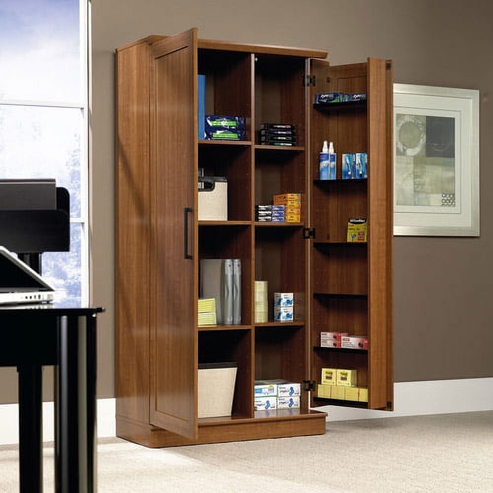 Sauder HomePlus 71" Tall 2-Door Multiple Shelf Wood Storage Cabinet, Sienna Oak Finish - image 4 of 9