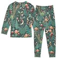 thumbnail image 2 of FORMRS Long Sleeve Top and Pants Pajama Set for Niños 2-Piece Sleepwear, Sizes 18M-8Y, Green Vibrant Forest Pattern, 2 of 6