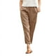 thumbnail image 3 of Pantalones rectos casuales de algodón y lino cómodos de color sólido con bolsillos grandes para mujeres europeas y americanas para mujeres, 3 of 6