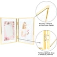 thumbnail image 3 of Gold Floating Frame ;x; Vertical Set For Picture x x x Tabletop Shelf Photo Frame Classy For Wedding Birthday Anniversary Home or Office Decor, 3 of 5