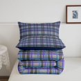 thumbnail image 5 of Manfei Vintage Grid Full Size Comforter Sets,Modern Check Bedding Comforter Set,Blue Purple,Navy Blue Reversible,3-Piece,1 Comforter and 2 Pillowcases,3-Piece,1 Comforter and 2 Pillowcases, 5 of 7
