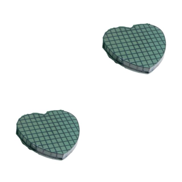 Injueey Ventosa de corazón de melocotón y barro de flor ABS - para arreglos florales DIY ventosa de corazón de melocotón con barro con rejilla 20 centímetros 2Conjunto