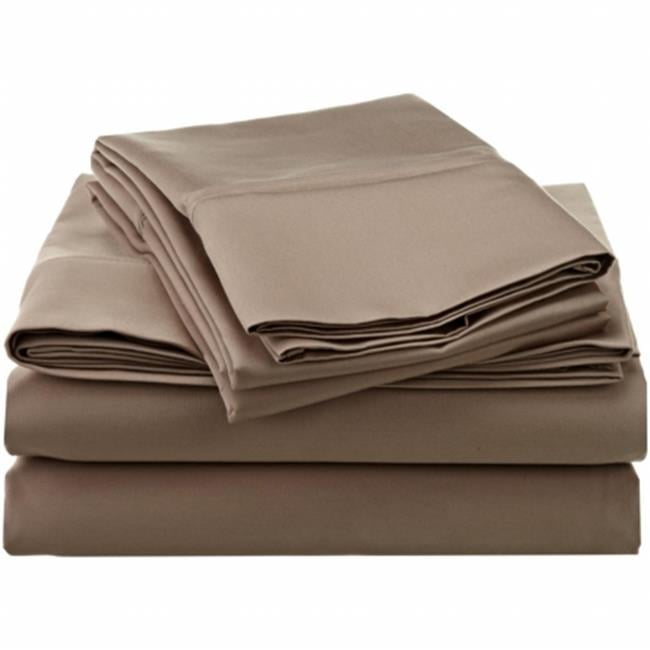 Egyptian Cotton 1200 Thread Count Solid Sheet Set FullTaupe Walmart