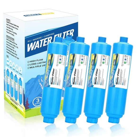 Filtro de agua CircleRiver RV Inline NSF 20 micrones, paquete de 4