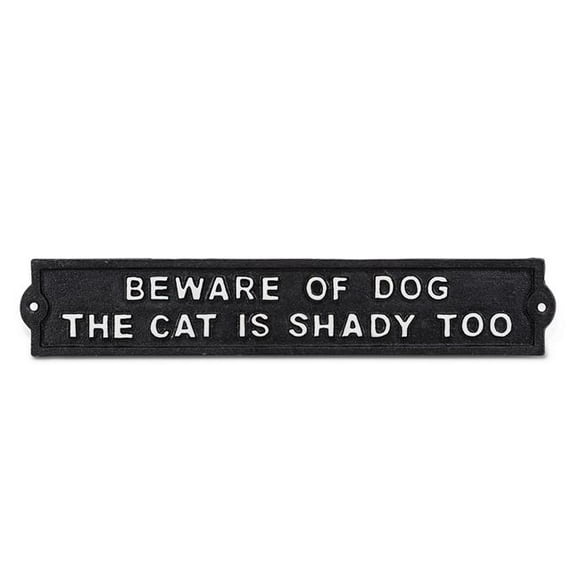 Abbott Collection AB-27-IRONAGE-406 13 in. Beware of Dog Sign, Black