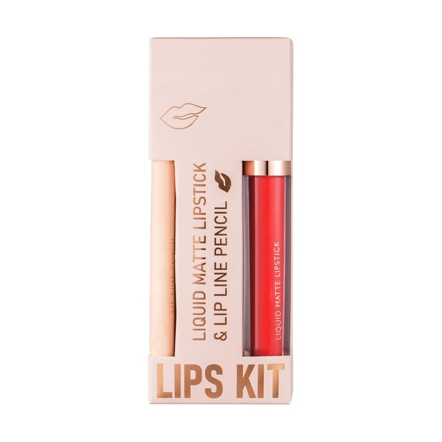 Rouges à Lèvres pour Femmes Anti-Adhérence à la Tasse Brillant à Lèvres Crayon Contour des Lèvres Ensemble Combiné Rouge à Lèvres Crayon Contour des Lèvres Velours Intégré Brillant à Lèvres Imperméable et Durable Ensemble de Maquillage des Lèvres Convient aux Filles et aux Femmes