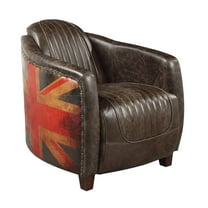 Acme Furniture Brancaster Chair, Antique Slate Top Grain Leather