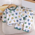 thumbnail image 2 of Ulanda Toddler Boys Pajamas 100% Cotton Kids Dinosaur 2 Piece Truck Pjs Sleepwear Clothes Sets 2-12 Years (Light Green, 1-2 Years), 2 of 3