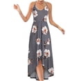 thumbnail image 2 of SMihono Robe Maxi Bohème d'Été pour Femmes Grande Taille Robe Maxi Asymétrique pour Femmes Décontractée à Col en V d'Été à Fleurs Sans Manches Robes de Plage Évasées Robe d'Été, 2 of 8