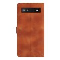 thumbnail image 2 of SaniMore Wallet Case for Google Pixel 7A 6.1" 2023, PU Leather Embossed Flower Shockproof [Card Slots + Cash Pocket + Removeable Wrist Strap] Kickstand Full Protective Business Shell, Brown, 2 of 11