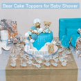 thumbnail image 2 of Acmee - Juego de 44 adornos para tartas de oso &ndash; Mini oso 3D para beb&eacute;, botella de leche, bolas de espuma azul y dorado, decoraci&oacute;n para tartas para ni&ntilde;os y, 2 of 6