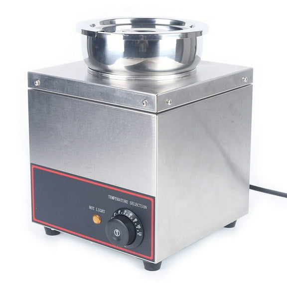 Food Warmer, 150W Stainless Steel Warmers Commercial Hot Fudge Warmer Tabletop Cheese Sauce Warmer with Adjustable Temperature 86-230°F for Home Kitchen, Buffets, Parties